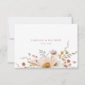 ボホワイルドフラワー秋の結婚式RSVPカード 出欠カード (裏面)