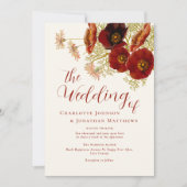 ボホワイルドフラワー秋ウェディング 招待状 (正面)