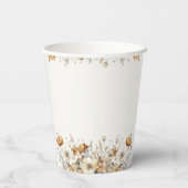 ボホワイルドフラワー秋ベビーシャワー紙カップ 紙コップ (裏面)