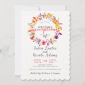 ボホワイルドフラワー秋リースウェディングレセプション 招待状 (正面)