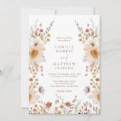 ボホワイルドフラワー秋写真結婚式招待状 招待状 (正面)