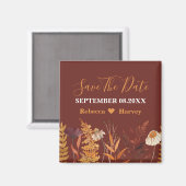 ボホワイルドフラワー秋秋の結婚式保存日 マグネット (正面/裏面)