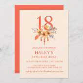 ボホワイルドフラワー秋秋フローラ18誕生日 招待状 (正面/裏面)