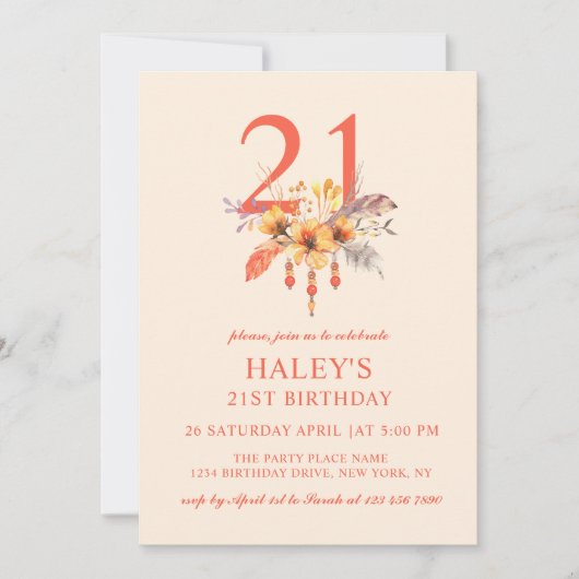 ボホワイルドフラワー秋秋フローラ21日 招待状 (正面)