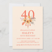 ボホワイルドフラワー秋秋フローラ40歳の誕生日 招待状 (正面)