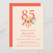 ボホワイルドフラワー秋秋フローラ85th誕生日 招待状 (正面/裏面)
