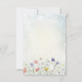 ボホワイルドフラワー素朴グリーンウェディングRSVPカード (裏面)