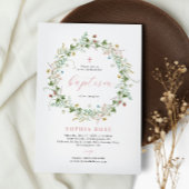 ボホワイルドフラワー素朴ズバプテスマ招待状 招待状