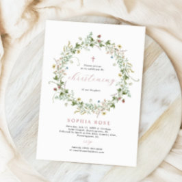 ボホワイルドフラワー素朴ズ《キリスト教》洗礼式や命名式招待状 招待状