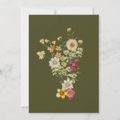 ボホワイルドフラワー素朴セージ緑の赤ちゃんシャワー 招待状 (裏面)