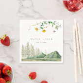 ボホワイルドフラワー素朴フォレストマウンテン結婚ズ スタンダードカクテルナプキン (インサイチュ)