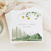 ボホワイルドフラワー素朴フォレストマウンテン結婚ズ スタンダードカクテルナプキン