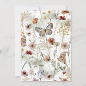 ボホワイルドフラワー素朴フローラベビー誕生日 招待状 (裏面)