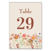 ボホワイルドフラワー素朴フローラベージュ結婚ズ テーブルナンバー (裏面)