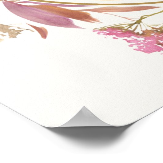 ボホワイルドフラワー素朴リースウェルカムポスター ポスター (角)