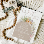 ボホワイルドフラワー素朴春ブライダルシャワー 招待状