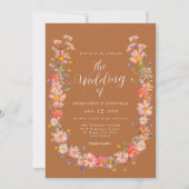 ボホワイルドフラワー素朴秋の結婚式 招待状 (正面)