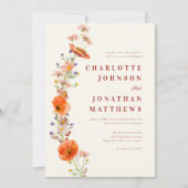 ボホワイルドフラワー素朴秋の結婚式 招待状 (正面)