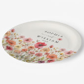 ボホワイルドフラワー結婚のテーブルデコール ペーパープレート (アングル)