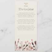 ボホワイルドフラワー結婚のメニュー メニュー (裏面)