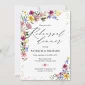 ボホワイルドフラワー結婚のリハーサルディナー 招待状 (正面)