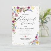 ボホワイルドフラワー結婚のリハーサルディナー 招待状 (スタンド正面)