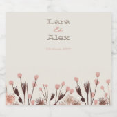 ボホワイルドフラワー結婚のワきらめくインラベル スパークリングワインラベル (シングルラベル)