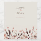 ボホワイルドフラワー結婚のワインラベル ワインラベル (シングルラベル)