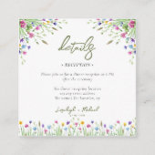 ボホワイルドフラワー結婚の宿泊QRコード エンクロージャーカード (正面)