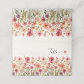 ボホワイルドフラワー結婚の折り畳み座席表 プレイスカード (外部開封)