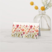 ボホワイルドフラワー結婚の折り畳み座席表 プレイスカード (裏面)