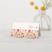 ボホワイルドフラワー結婚の折り畳み座席表 プレイスカード (正面)