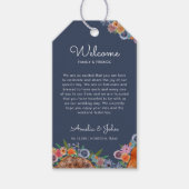 ボホワイルドフラワー結婚の歓迎抱き枕バスケット ギフトタグ (正面)