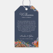 ボホワイルドフラワー結婚の歓迎抱き枕バスケット ギフトタグ (裏面)