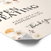 ボホワイルドフラワー結婚の看板を開く ポスター (角)