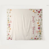 ボホワイルドフラワー結婚の背中の滴 タペストリー (正面(横))