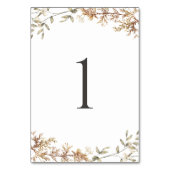 ボホワイルドフラワー結婚の葉 テーブルナンバー (裏面)
