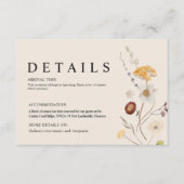 ボホワイルドフラワー結婚の詳細カード エンクロージャーカード (正面)