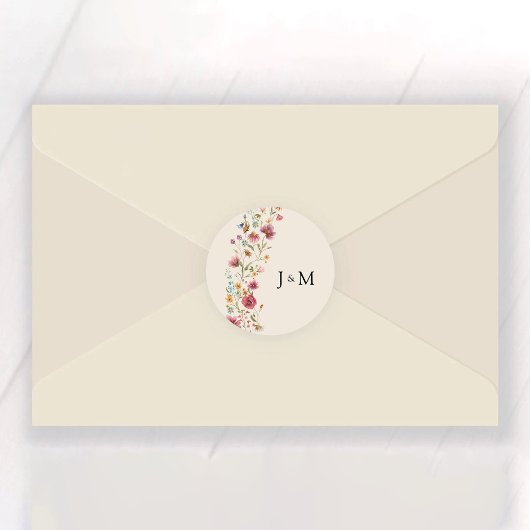 ボホワイルドフラワー結婚ズのクラシック丸いシール ラウンドシール