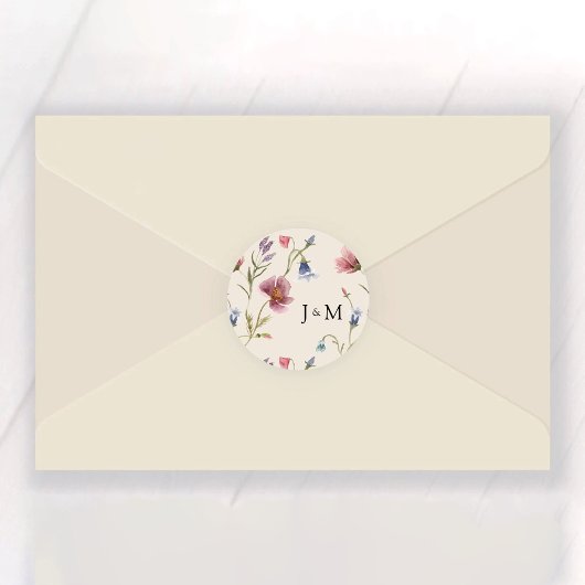 ボホワイルドフラワー結婚ズのクラシック丸いシール ラウンドシール