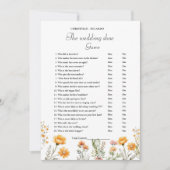 ボホワイルドフラワー結婚ズのシューゲームパーティーゲームカード 案内状 (正面)