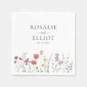 ボホワイルドフラワー結婚ズのナプキン スタンダードカクテルナプキン (正面)