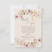 ボホワイルドフラワー結婚ズサンキューカード サンキューカード (正面)