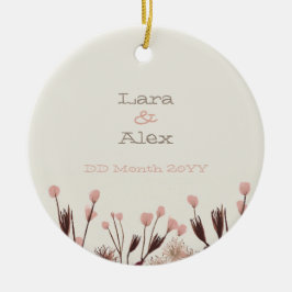 ボホワイルドフラワー結婚ズ記念日オーナメント セラミックオーナメント