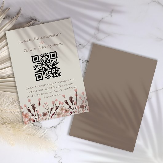 ボホワイルドフラワー結婚ズ エンクロージャーカード