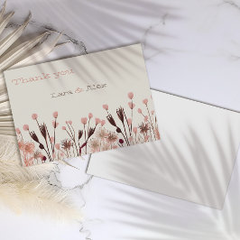 ボホワイルドフラワー結婚ズ サンキューカード