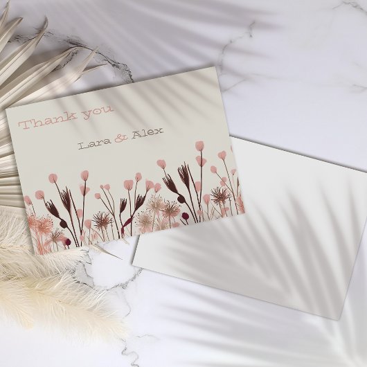 ボホワイルドフラワー結婚ズ サンキューカード