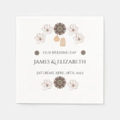 ボホワイルドフラワー結婚ズ スタンダードカクテルナプキン (正面)