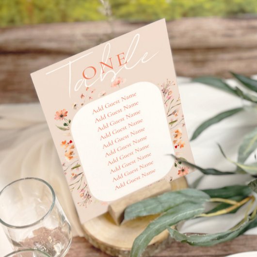 ボホワイルドフラワー結婚ズ テーブルナンバー