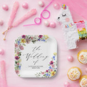 ボホワイルドフラワー結婚ズ ペーパープレート (パーティー)